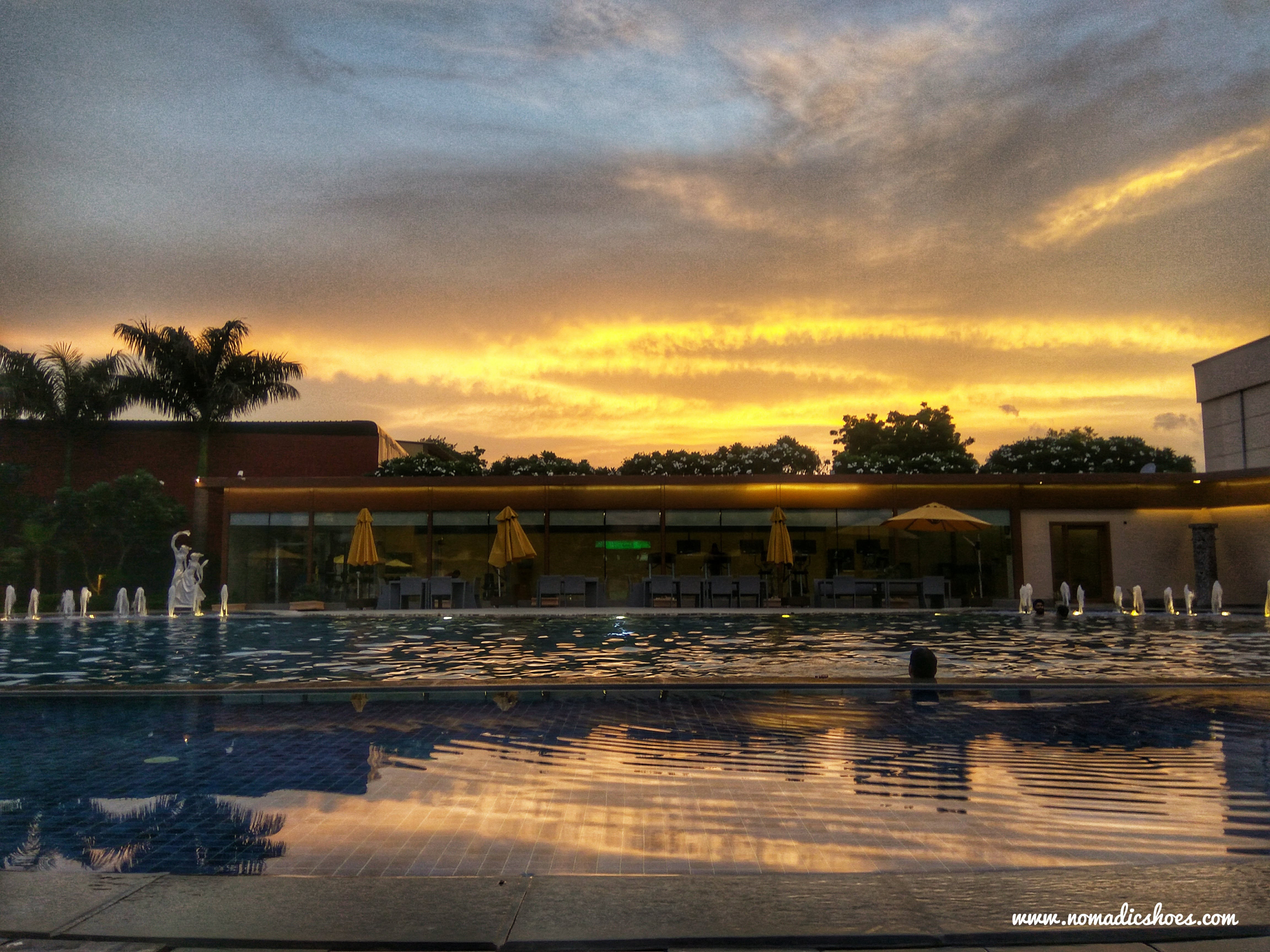 Gorgeous sunset at The Umrao by the pool