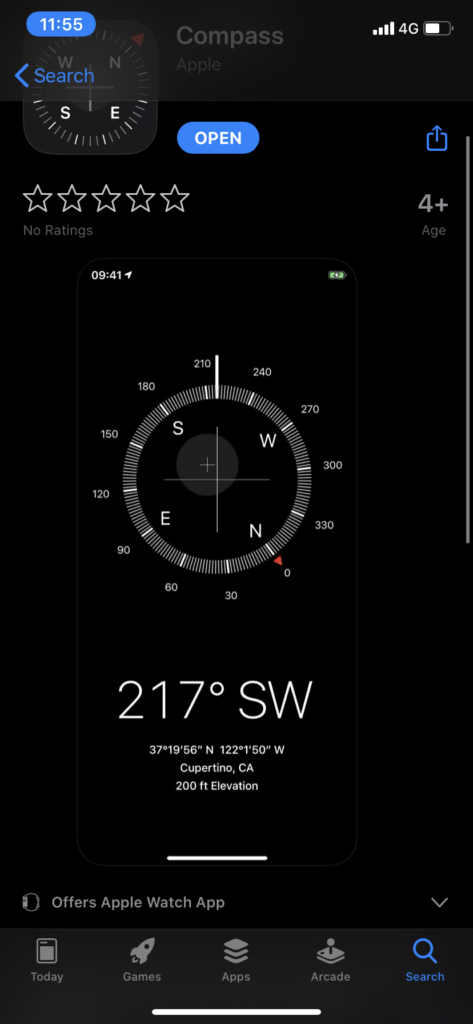 Compass for iPhone